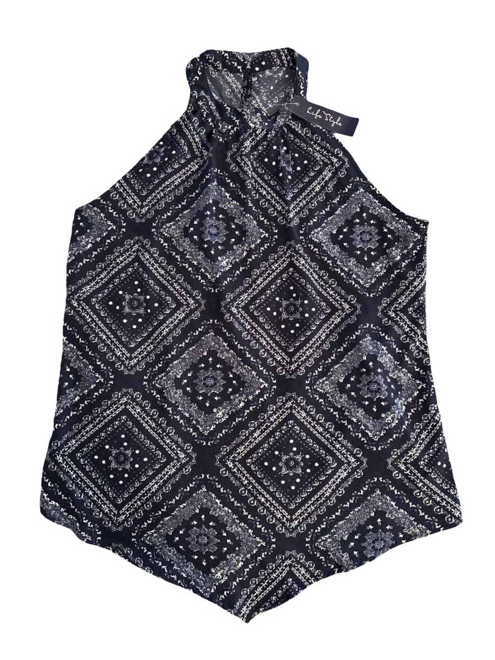 Lightweight Navy Printed Halter Camisole
